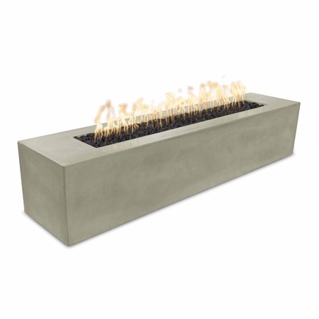 THE OUTDOOR PLUS 72 Rectangular Carmen Fire Pit - GFRC Concrete - Ash - Match Lit - Natural Gas OPT-CRM7216-ASH-NG